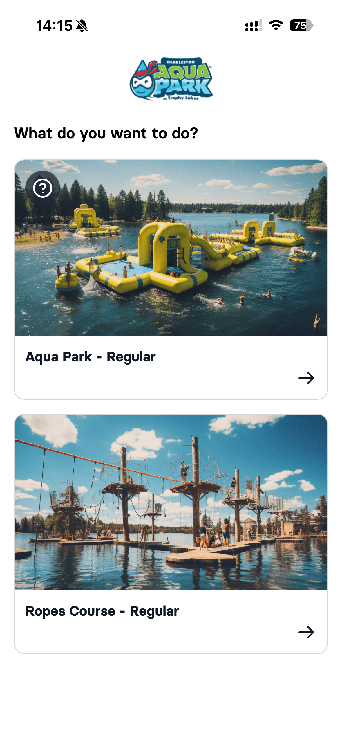 Mobile booking flow - step 1