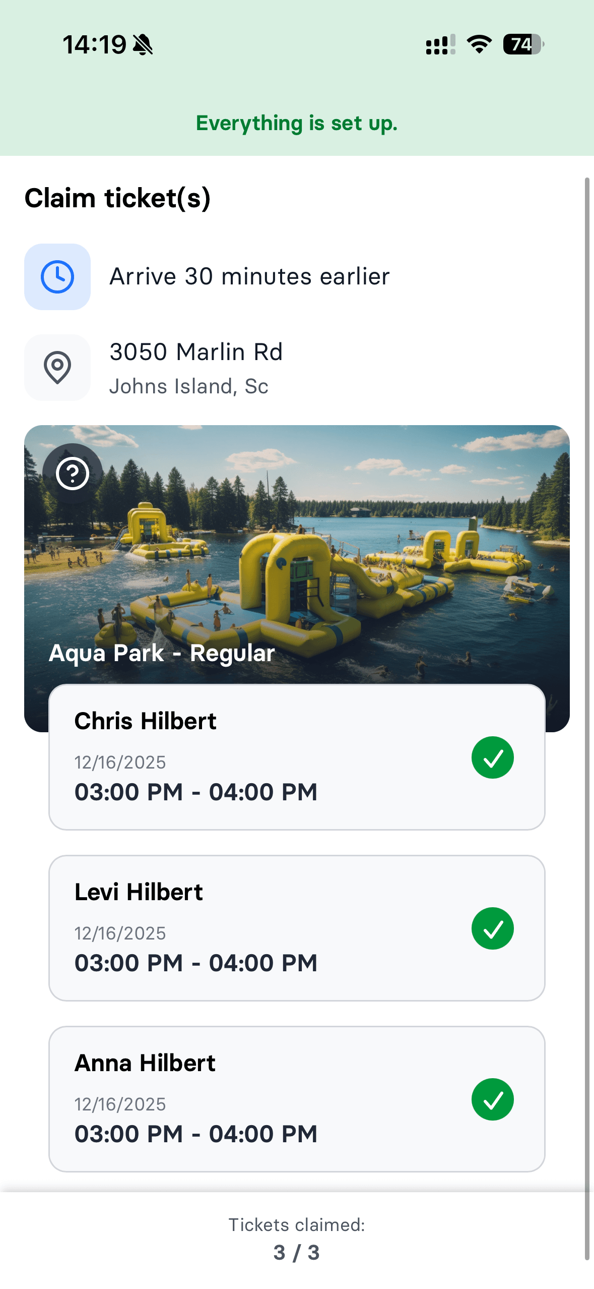 Ticket claiming and waiver signing - step 8