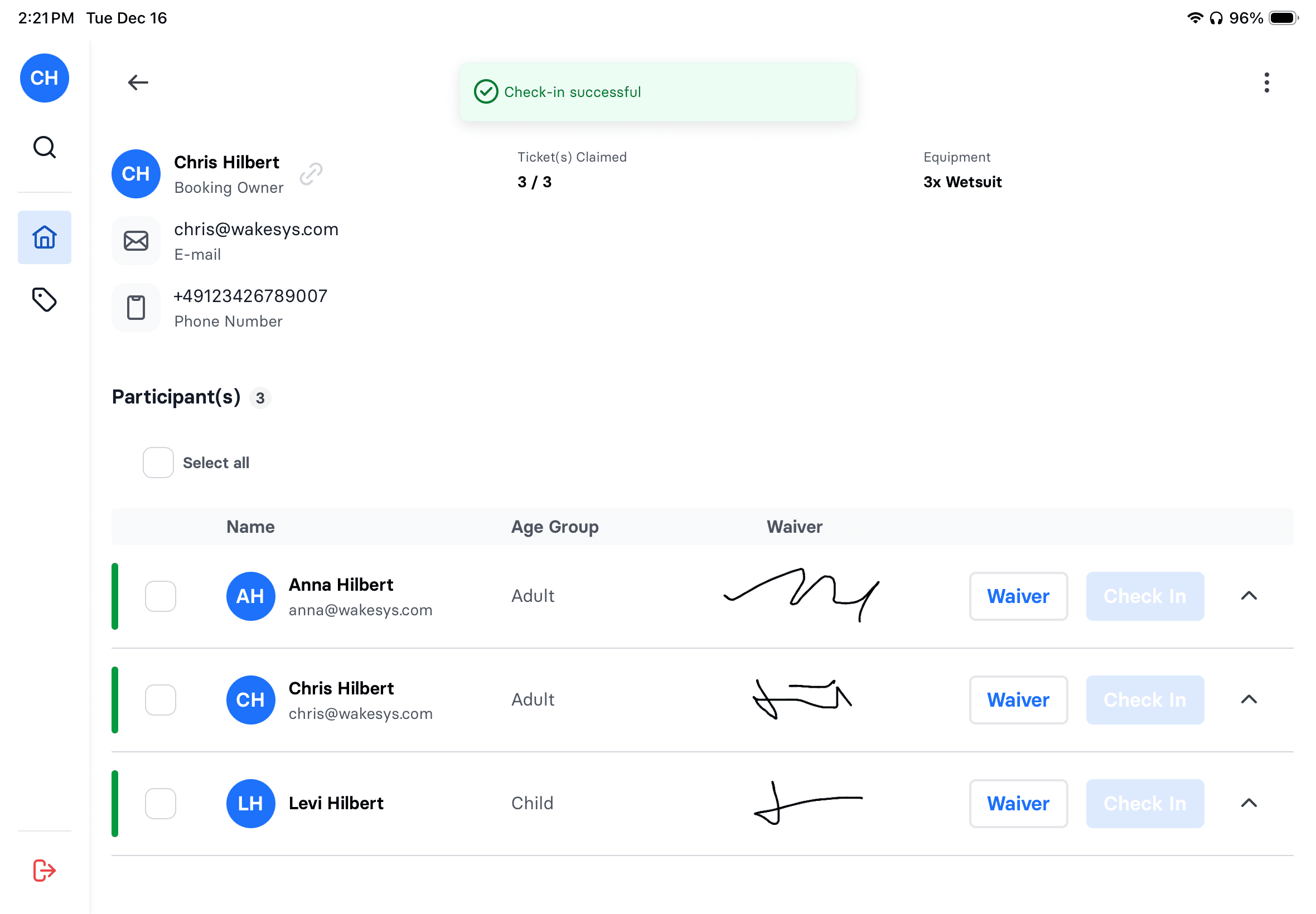 iPad POS check-in - step 4