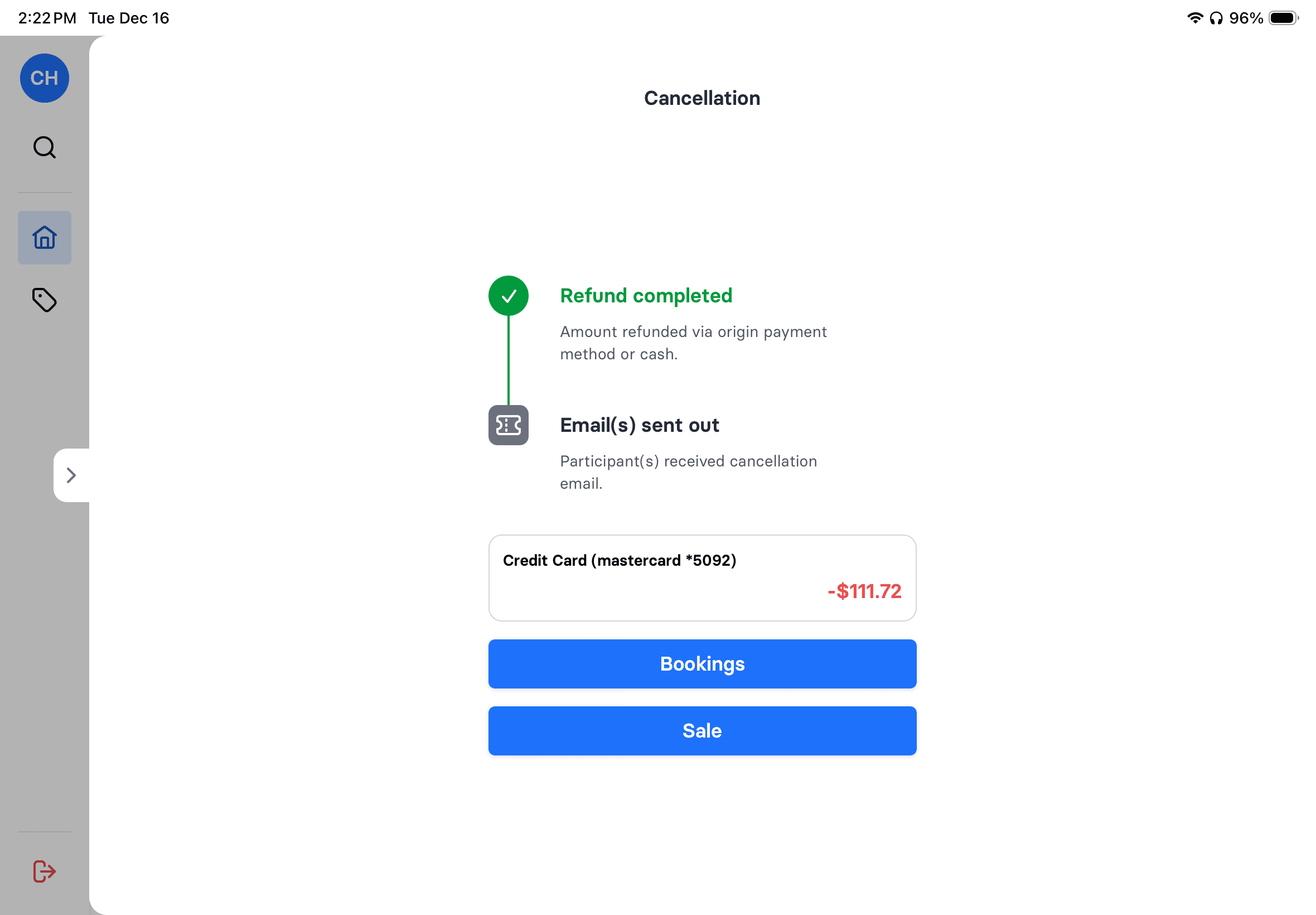 Refund and cancellation flow - step 5