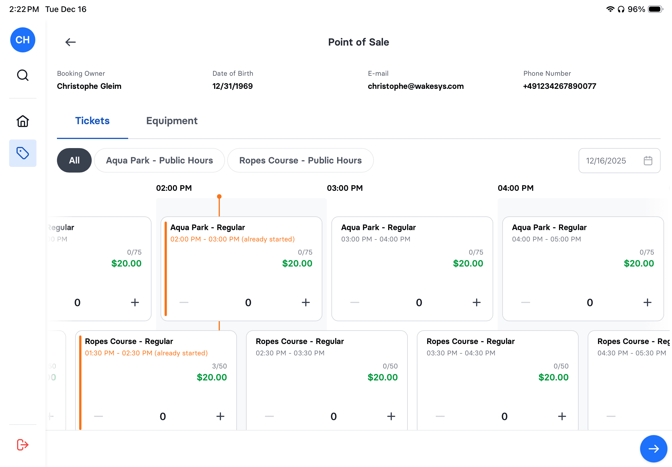 POS check-in and sales flow - step 5
