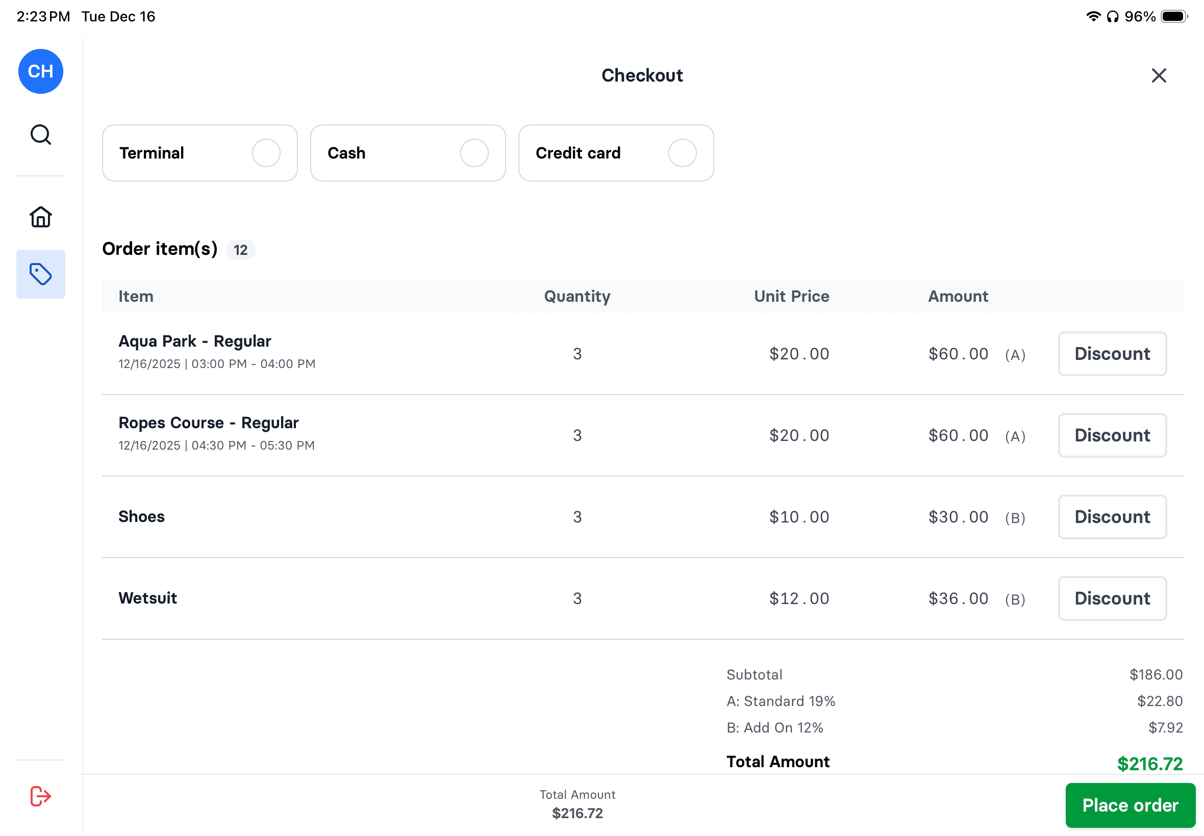 POS check-in and sales flow - step 7
